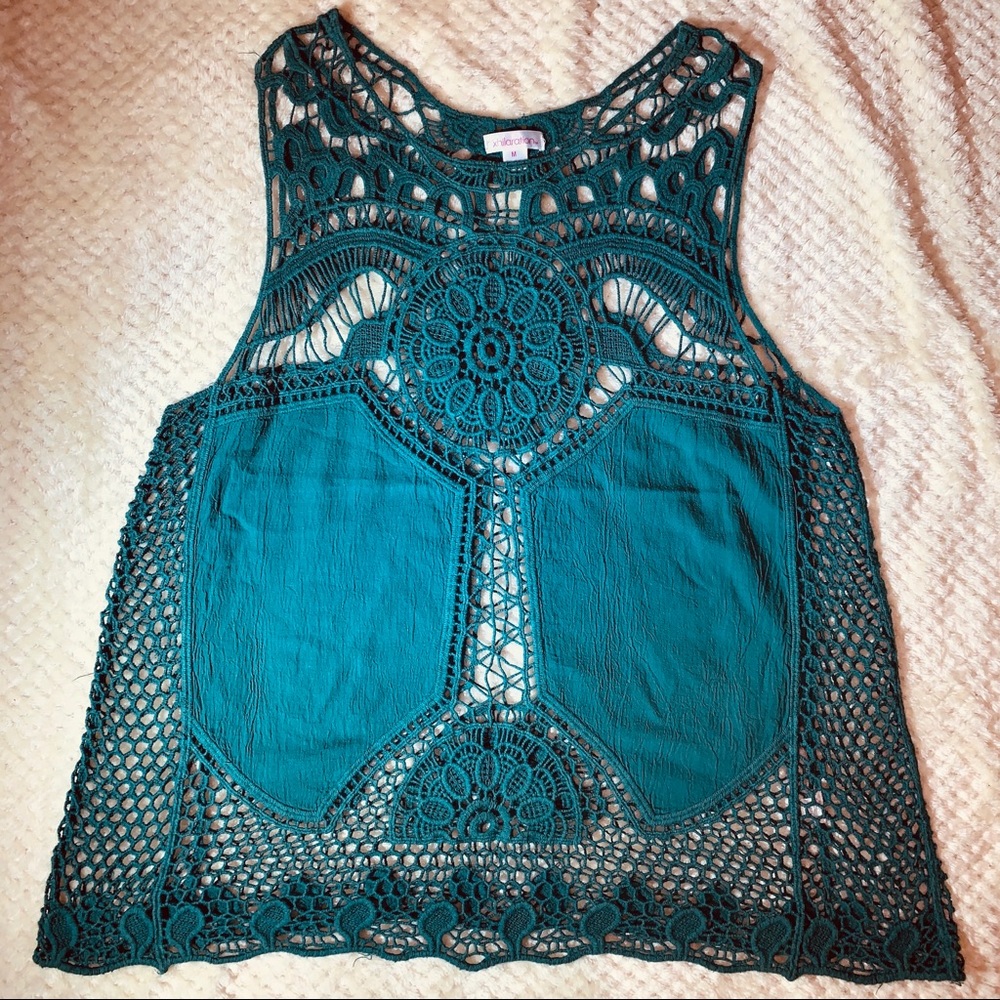 Exhilaration knitted lace top